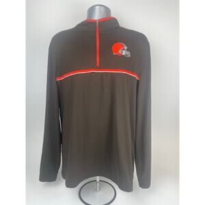 NFL Team Apperal Cleveland Browns Quarter Zip Mens L Pullover
